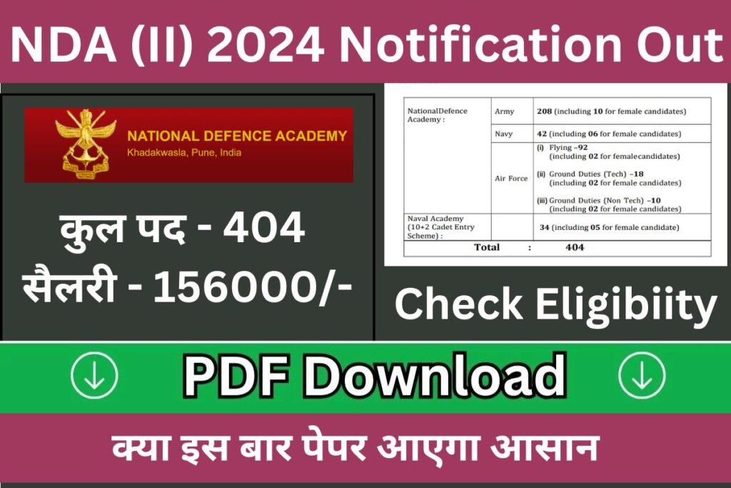 UPSC NDA 2 2024 Notification Out